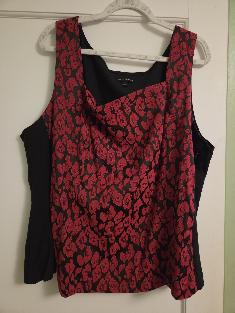 Lane Bryant Red & Black Leopard Print Sleeveless Blouse